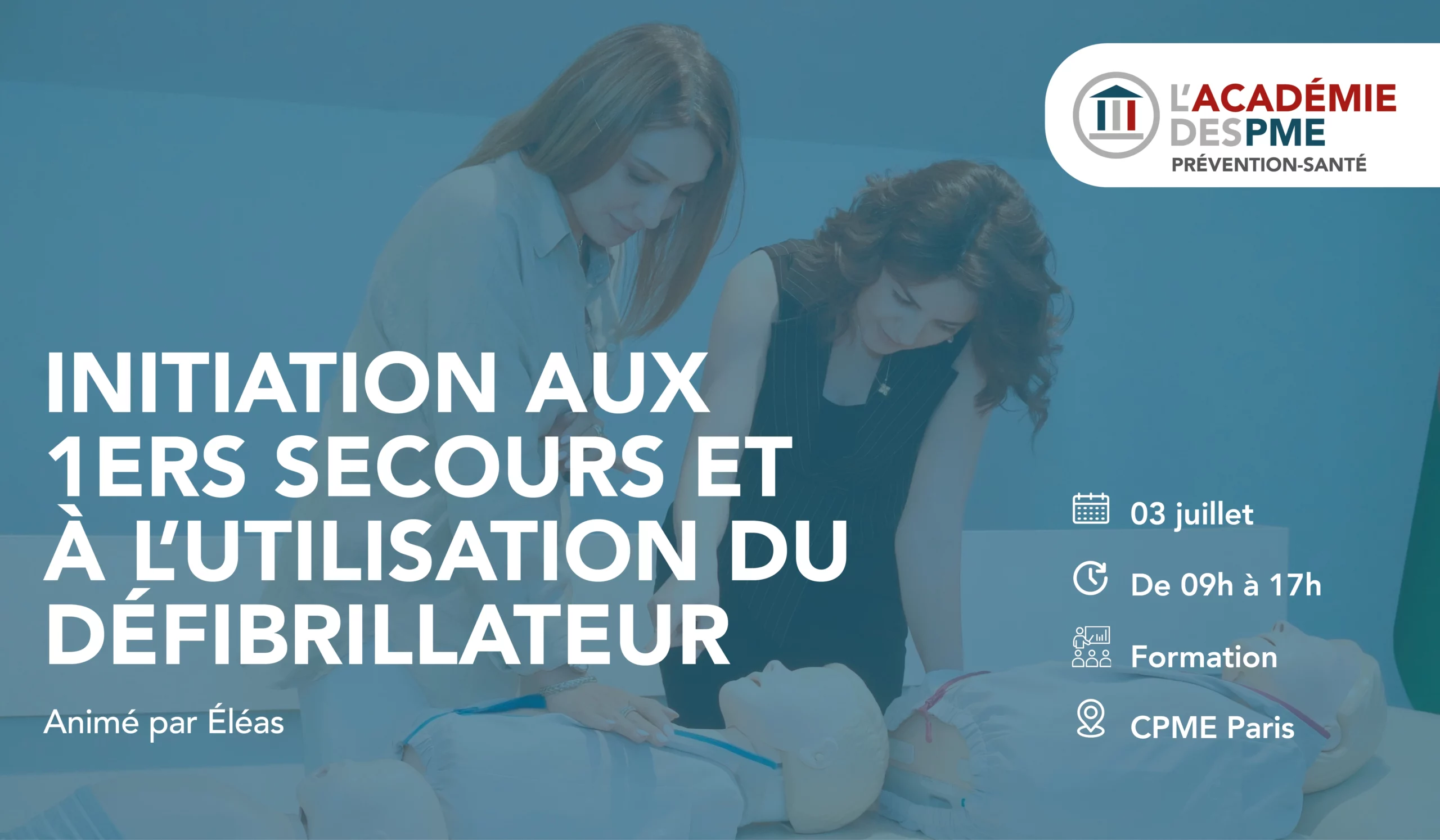 Initiation aux 1ers secours et à l'utilisation du défibrillateur