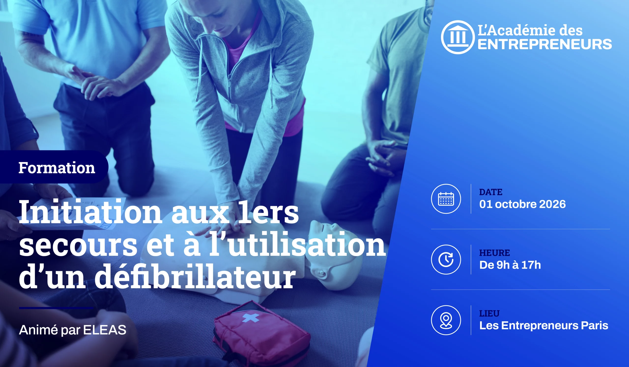Initiation aux 1ers secours et à l’utilisation d’un défibrillateur