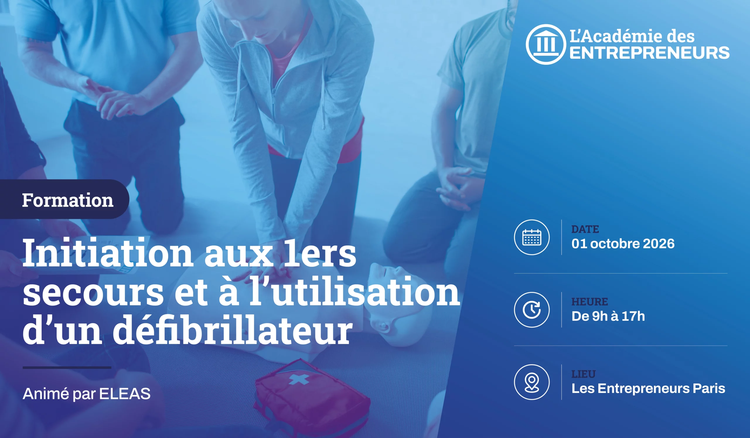 Initiation aux 1ers secours et à l’utilisation d’un défibrillateur