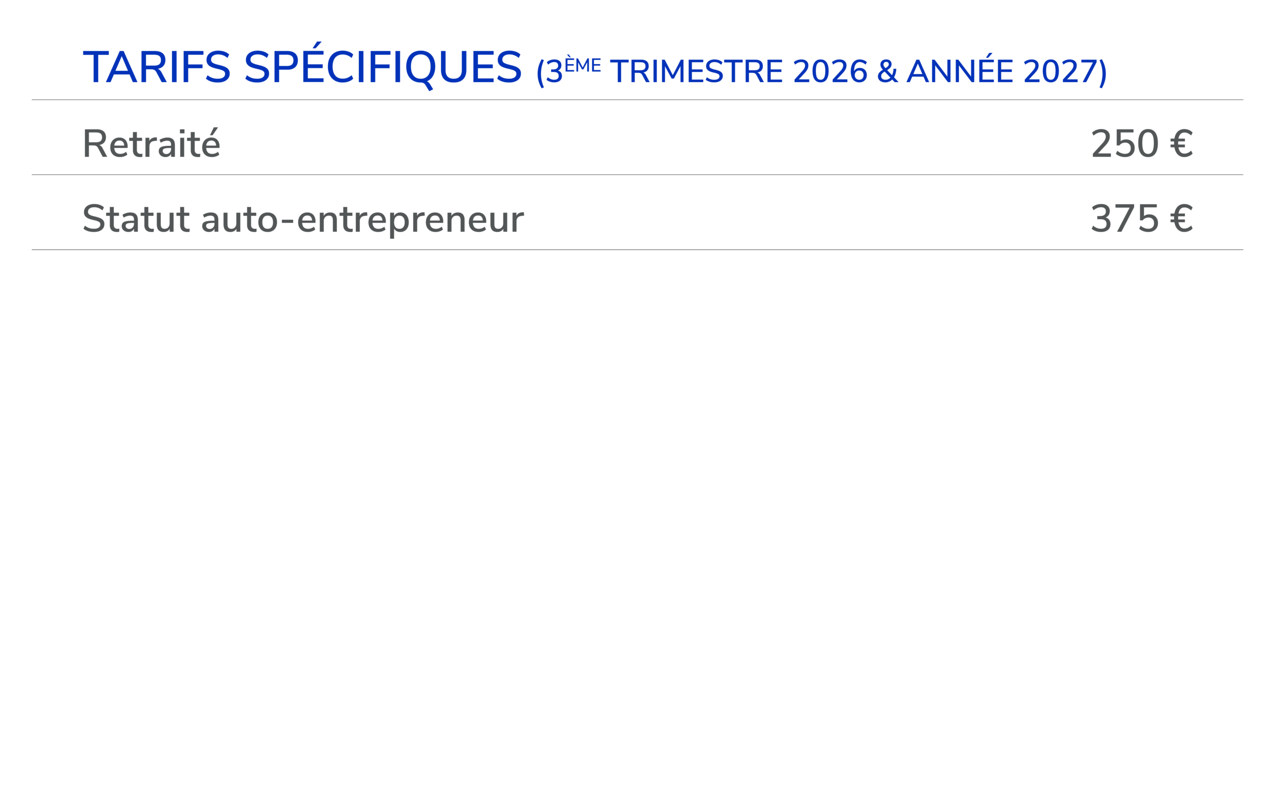 Adhésion 3ème trimestre & année 2027